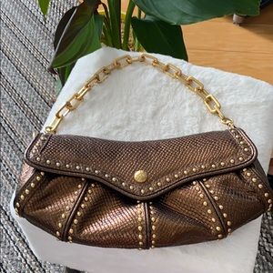 Maxx NY brown baguette 🥖 bag w/chain vintage